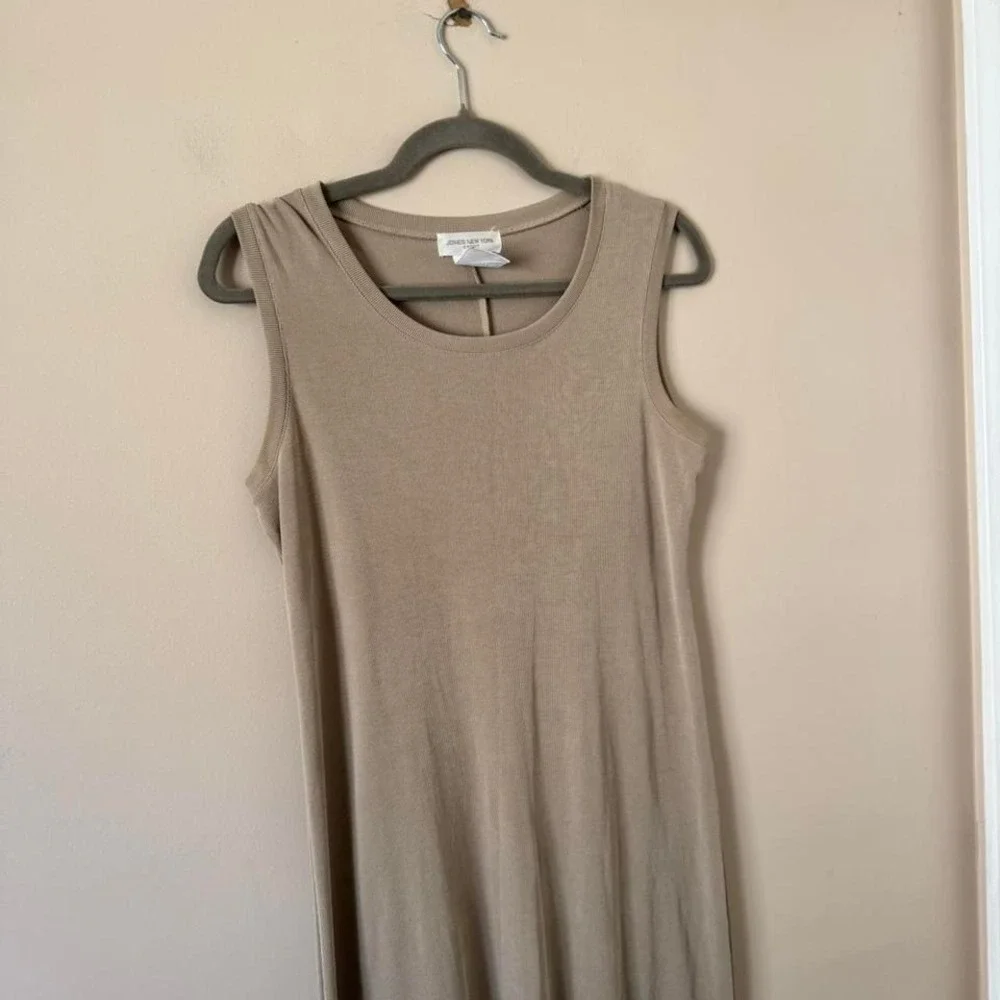 90s knit maxi dress Jones New York Small ribbed tank midi maxi vintage - Picture 2 of 6
